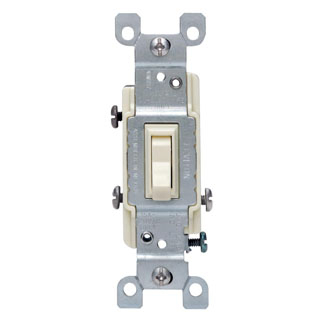 Product image for LEVITON 1453-ICP SWITCH 15A 3WAY IVORY 120VAC 1/2HP @ 120V QUICKWIRE PUSHIN & SIDE WIRE