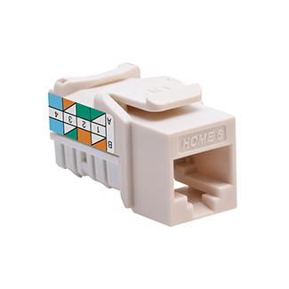 Product image for Jack Cat6 snap-in T568A wiring light almond