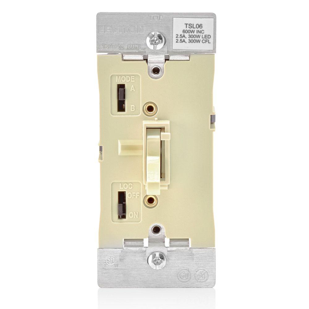 Product image for Toggle Slide Dimmer Switch for Dimmable LED, Halogen and Incandescent Bulbs