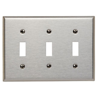 Product image for Wallplate standard 3-gang 1-toggle 302SS