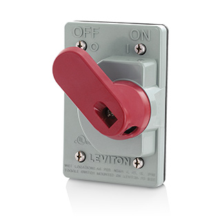 Product image for LEVITON COVER-GS 1GANG SWITCH COVER FOR ALL 15/40A WETGUARD GREY