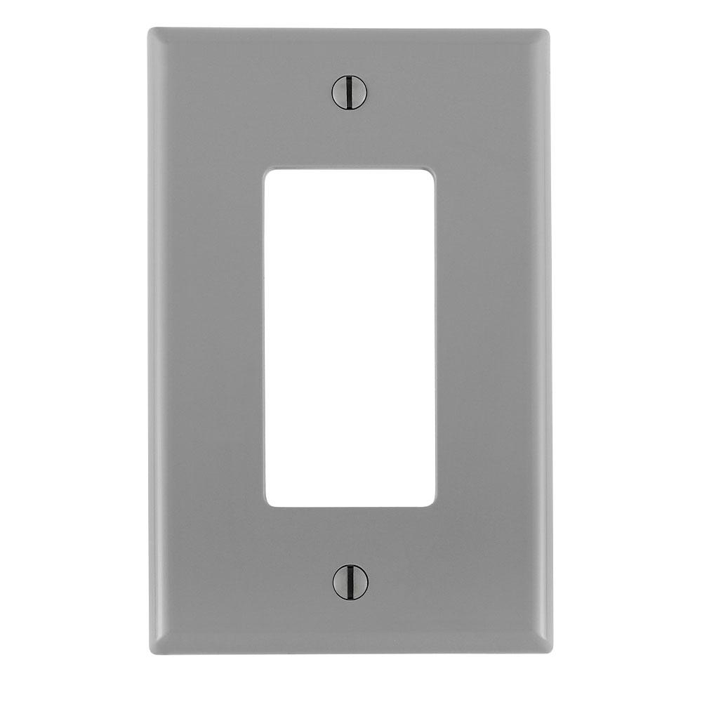 Product image for Wallplate midway 1-gang decora/GFCI device thermoplastic grey