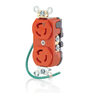Product image for LEVITON 4700-IG RECEPTACLE 15A 2P3W IG 125V DUPLEX ISOLATED GROUND TWISTLO BACK&SIDE WIRED L5-15