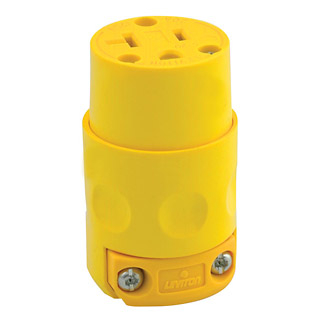 Product image for Connector straight 2P3W 125V 20A yellow