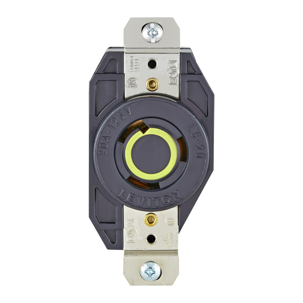 Product image for Receptacle L5-20R twlo 2P3W 20A 125V blk