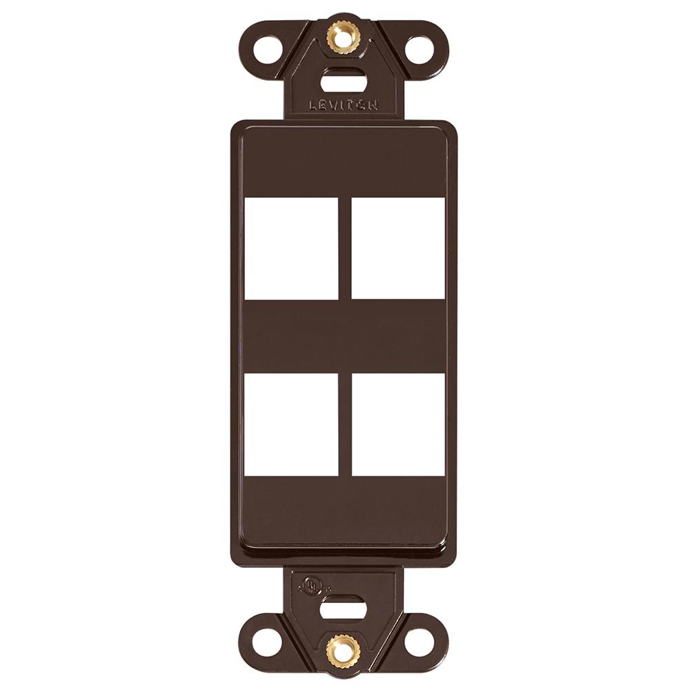 Product image for Insert multimedia plastic 4-port brown