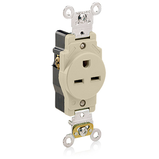 Product image for Receptacle straight 2P3W 250V 15A ivory