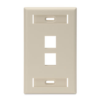 Product image for Wallplate ID window 1G 2port plastic ivory