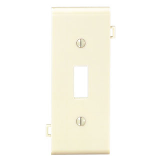 Product image for Wallplate sectional 1-gang toggle center panel thermoplastic ivory