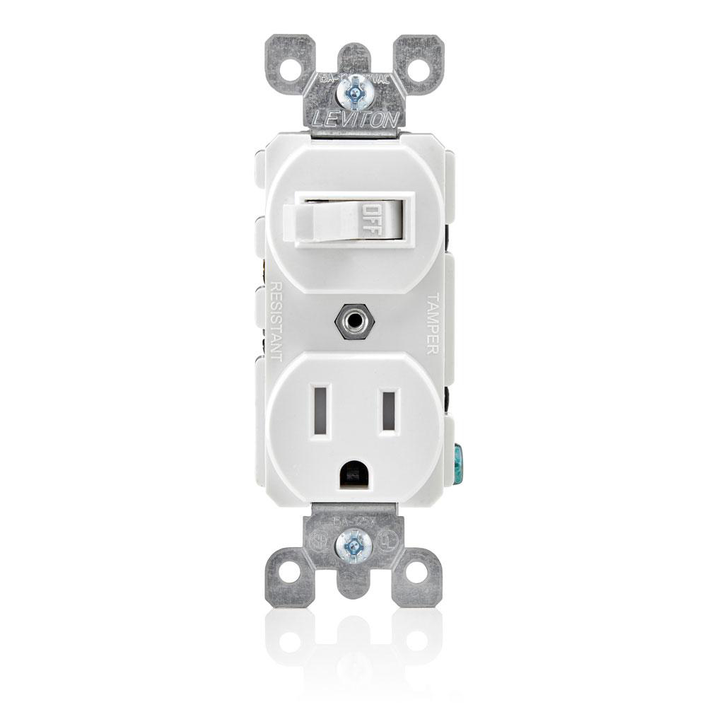 Product image for Combination device single-pole white 15a 125v