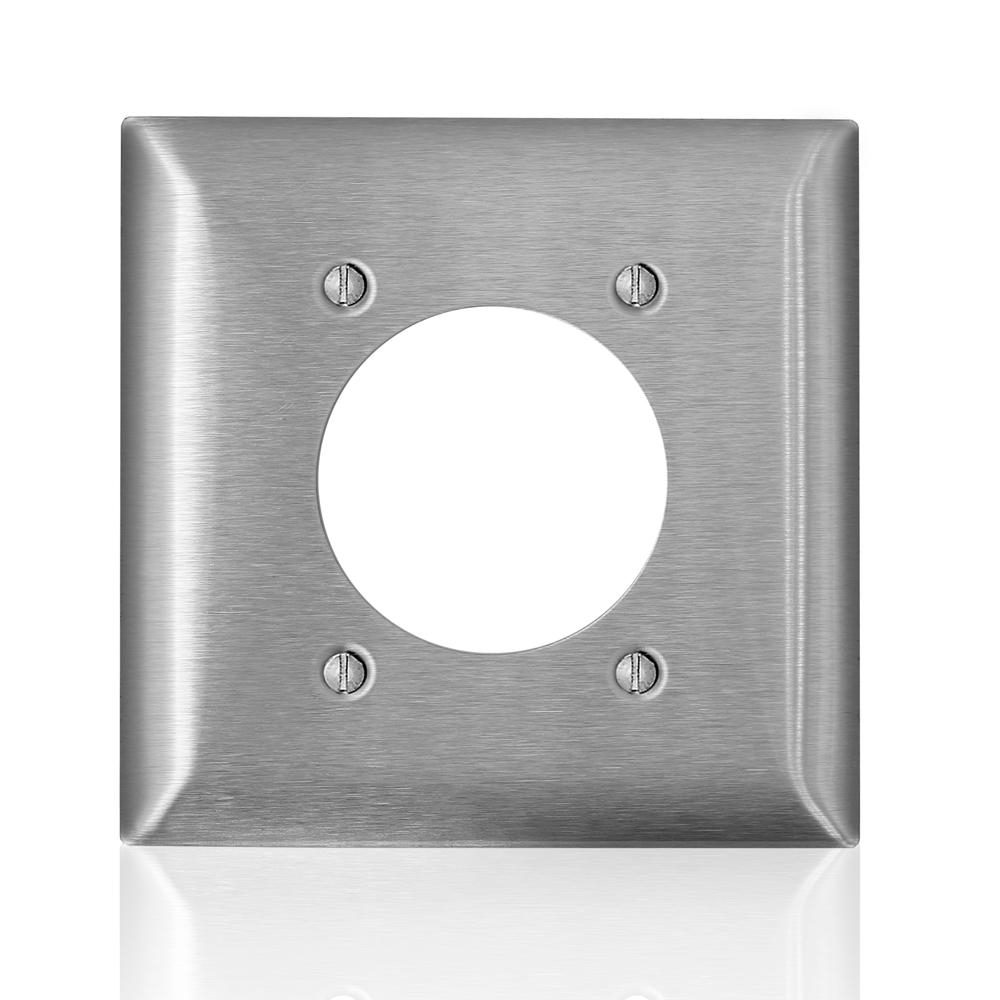 Product image for 2-Gang Single Wallplate, Standard Size Magnetic Stainless Steel, C-Series