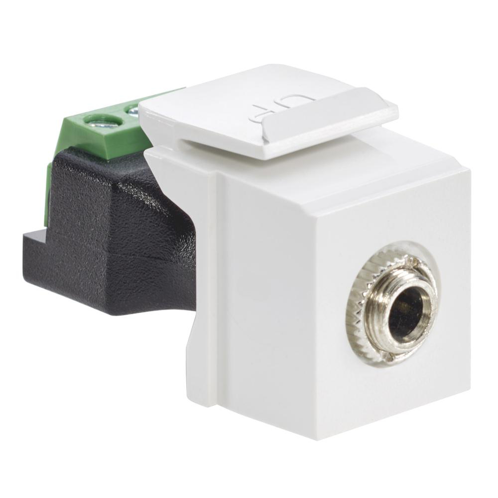 Product image for Adaptor 3.5 mm stereo screw terminal white