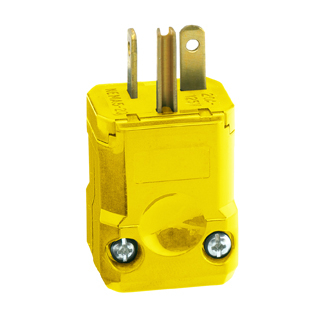 Product image for Plug straight 2P3W 125V 20A yellow