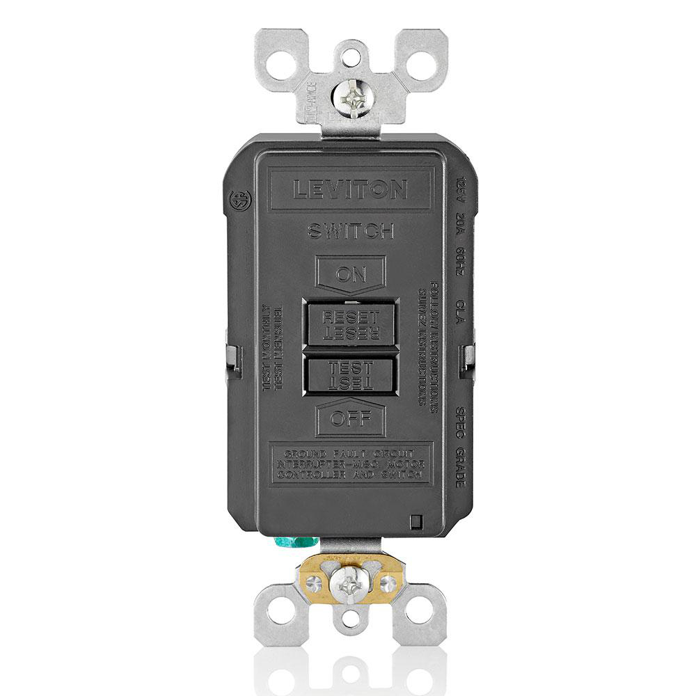 Product image for 20 Amp, Self Test, Blank Face GFCI with LED Indicator Light