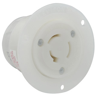 Product image for Receptacle locking flanged outlet 3P 3W 125/250V 20AMP white