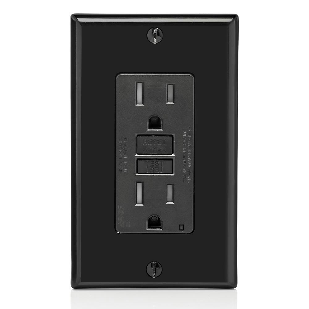 LEVITON AGTR1-E RECEPTACLE DUAL FUNCTION AFCI/ GFCI 15A 125V TAMPER RESISTANT 20A FEED THROUGH BLACK