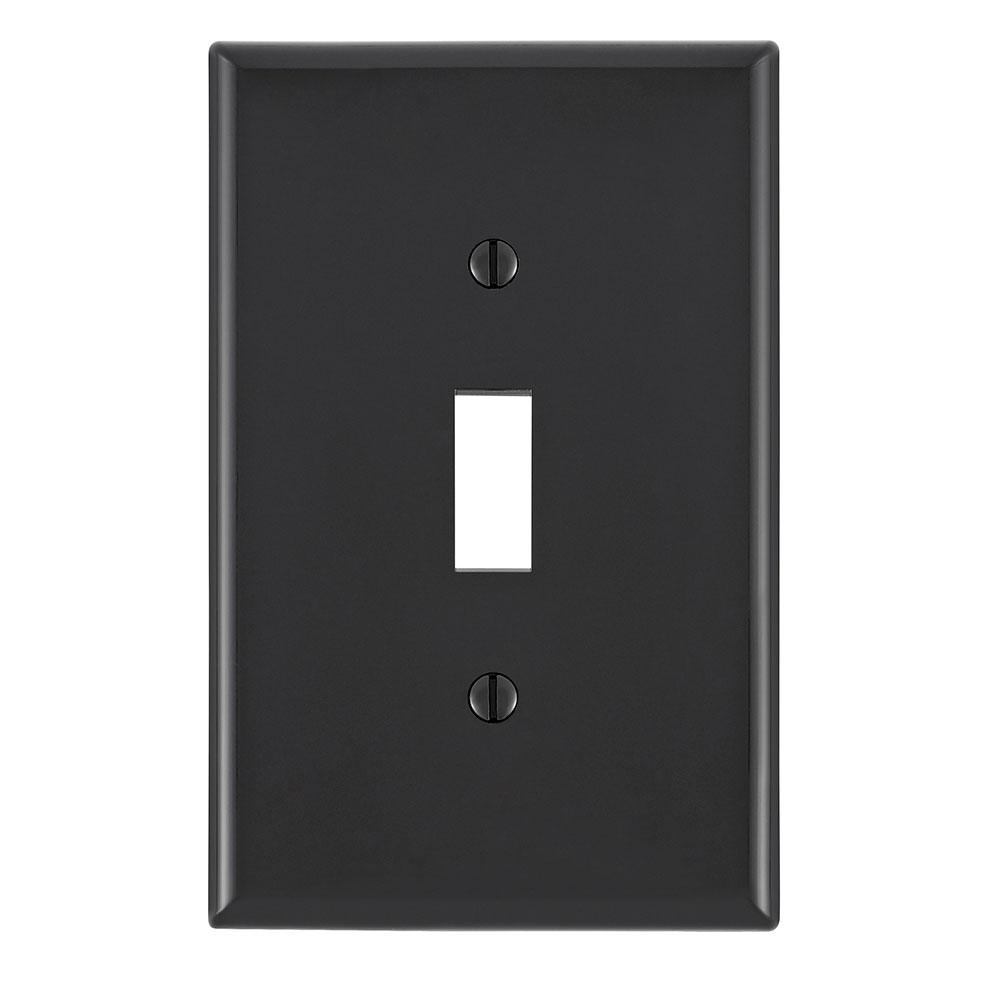 Product image for Wallplate midway 1-gang 1-toggle thermoplastic black