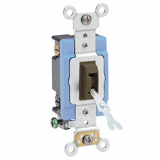 Product image for Switch toggle ind 4way lock 120/277V 15A brown