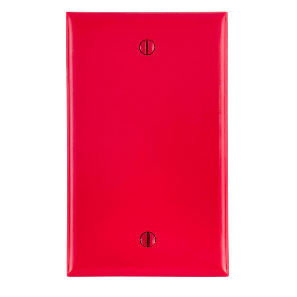 Product image for Wallplate standard 1-gang no device blank thermoplastic red