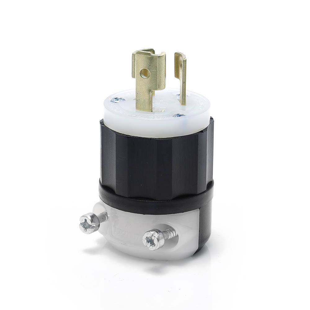 Product image for Plug locking ind grade nyl 2P3W 277V 15A blk/wht