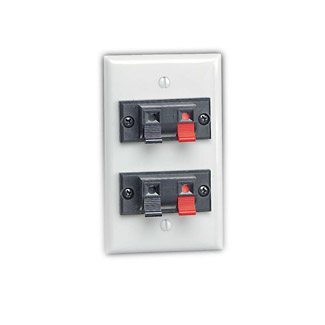 Product image for Wall jack speaker 1 gang 2 spring outlet whi