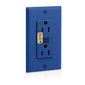 Product image for Receptacle straight Decora 2P3W 125V 15A blue
