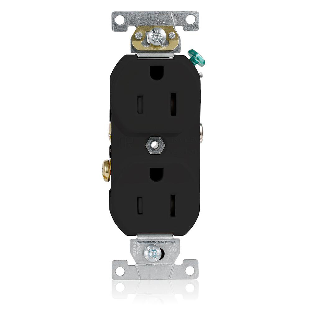 Product image for Receptacle straight duplex tamper-resistant 2P 3W 125V 15AMP black