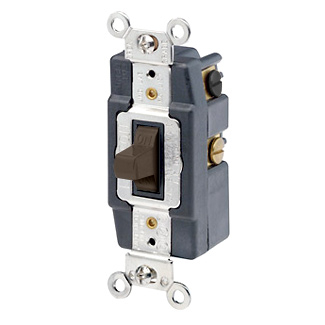 Product image for Switch toggle industrial DPDT 120/277V 15A brown