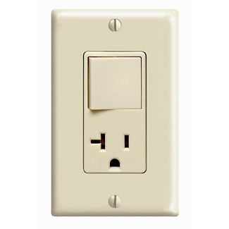 Product image for Switch combination 1-pole/5-20R AC 120V 20AMP ivory