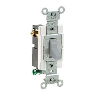 Product image for Switch toggle commercial AC quiet 3-way 120/277V 15AMP grey