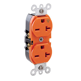Product image for Receptacle straight 2P3W 250V 20A orange