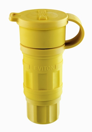 Product image for LEVITON 27W48 CONNECTOR LOCKING 20A 250V 2P3W WETGUARD L6-20R YELLOW