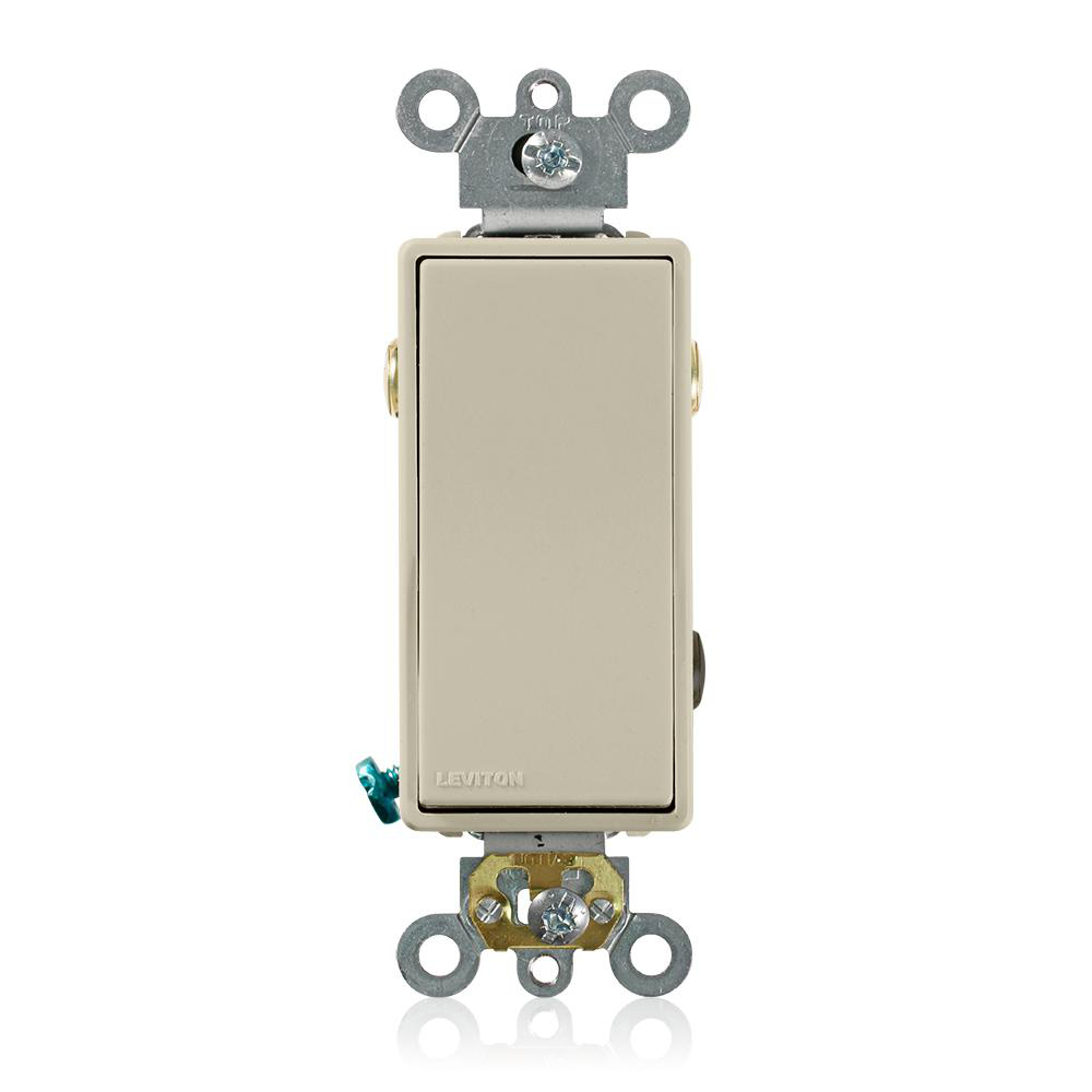 Product image for Switch rocker commercial AC quiet 3-way 120/277V 20AMP ivory