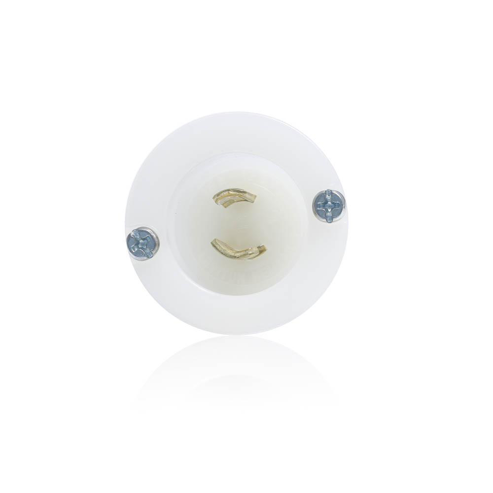 Product image for Receptacle locking flanged inlet 2P 2W 125V 15AMP white