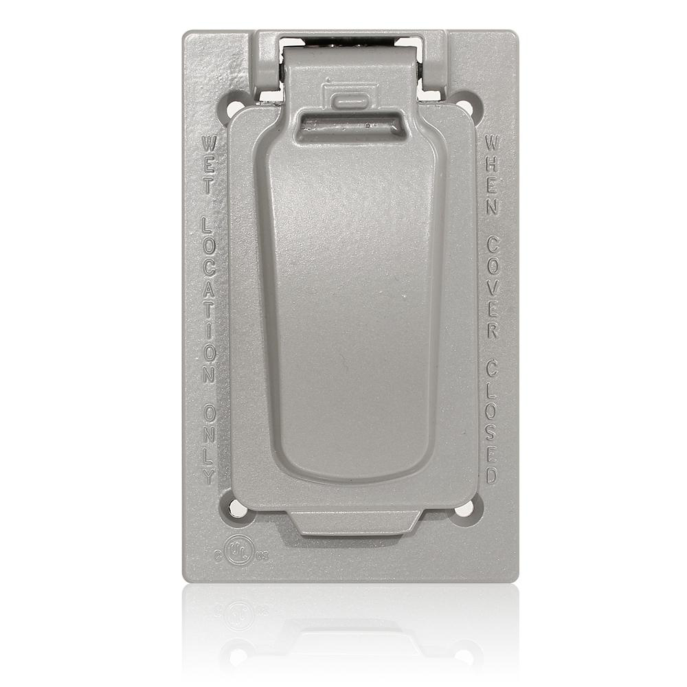 Product image for LEVITON WM1VF-GY COVER DECORA GFCI REC 1GANG GREY VERTICAL WALLPLATE FS BOX WEATHERPROOF GASKET