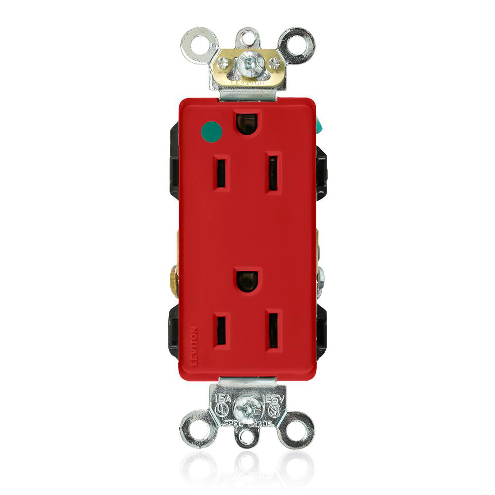 Product image for Receptacle 5-15R decora hosp 15A 125V red
