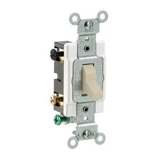 Product image for Switch toggle commercial AC quiet 4-way 120/277V 15AMP ivory
