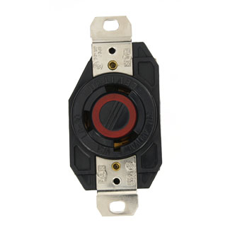 Product image for 30 Amp, 480 Volt, Flush Mount Locking Receptacle, Industrial Grade