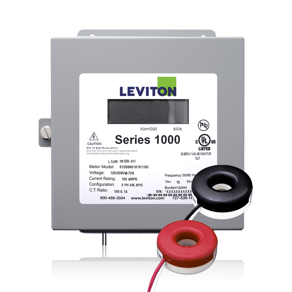 Product image for Submeter, Indoor, 120/240V, 1 Phase 3 Wire, Max 100A, 2 Solid Core Current