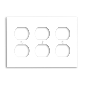 Product image for Receptacle wallplate duplex device 3-gang white