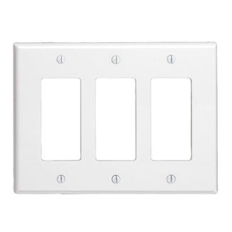 Product image for Cover plate decora 3 gang white
