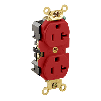 Product image for Receptacle duplex thrmplst nyl 2P3W 125V 20A red