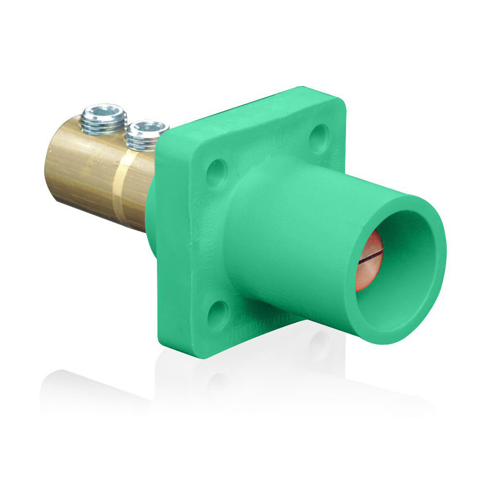 Product image for Male Receptacle, 90-Degree, 2/0 - 4/0 AWG, Double Set Screw Termination