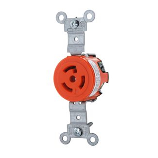 Product image for Receptacle locking single 2P 3W 277V 15AMP orange