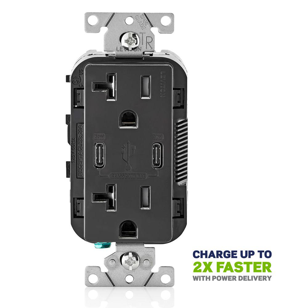 LEVITON T5835-E 20A TR RECPT USB TYPE C