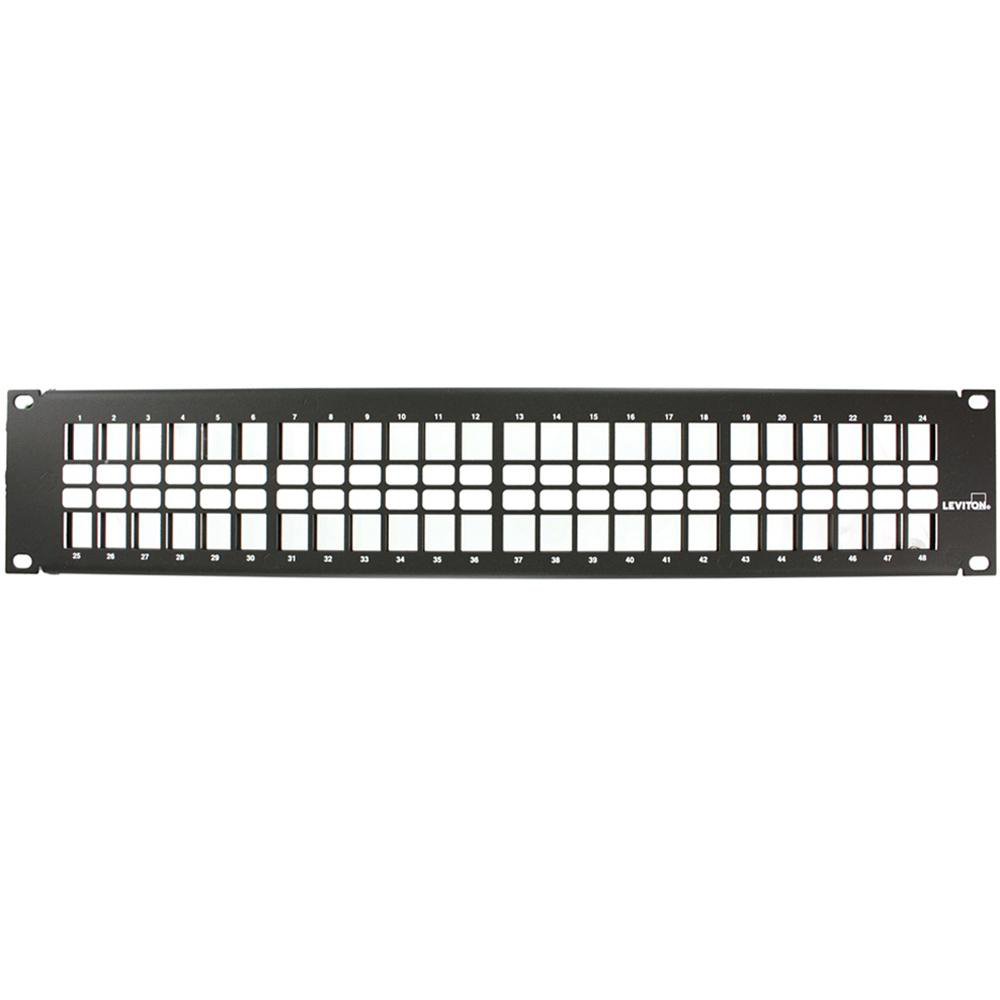 Product image for LEVITON 49355-H48 2U 48P QP PNL W/O CMB BK
