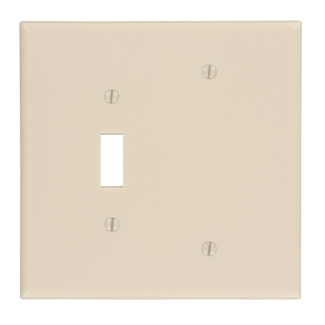 Product image for Wallplate oversize 2-gang 1-toggle 1-blank thermoset ivory