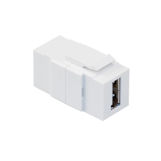 Product image for Connector A/V USB A-A type feedthrough white