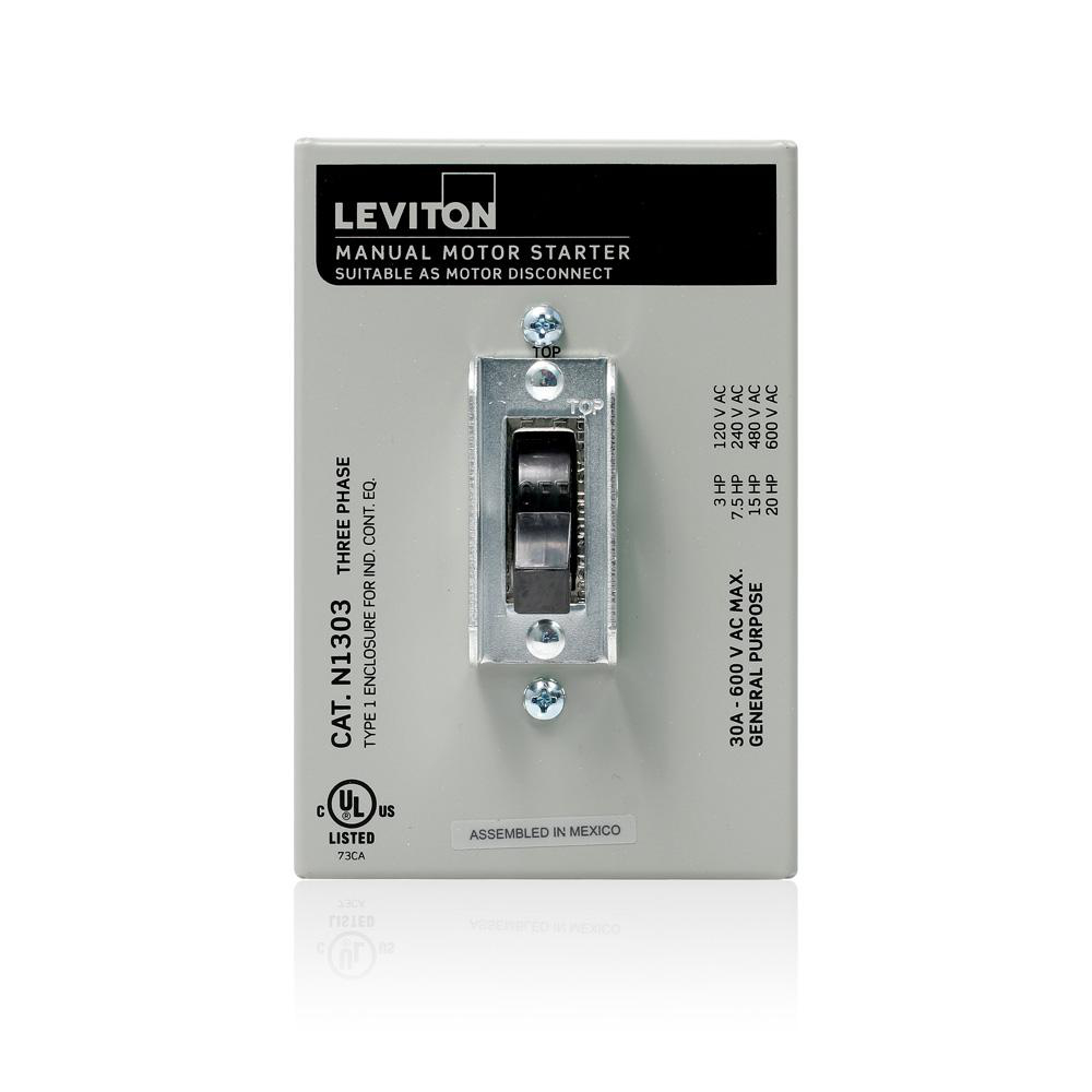 Product image for Switch motor starter 3-pole ac 30a 600v NEMA-1