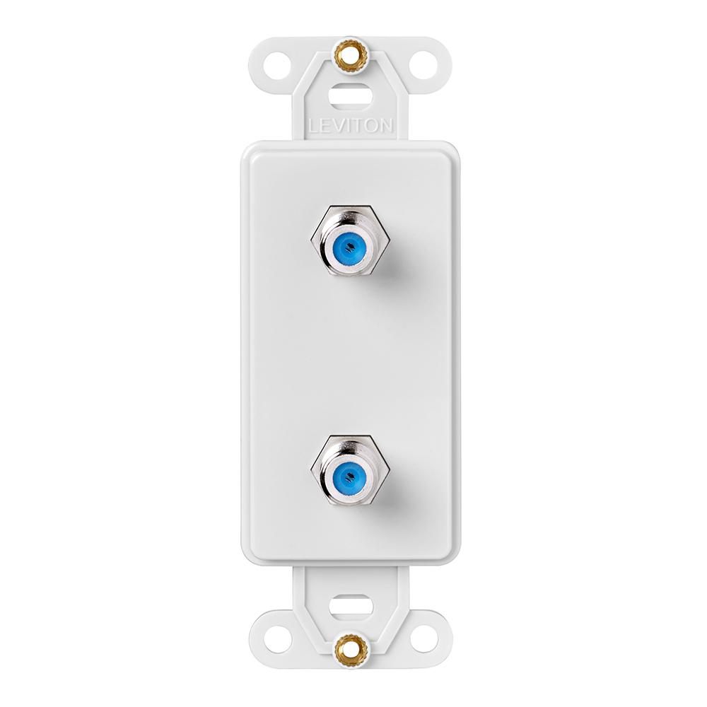 Product image for Wall jack F-connector duplex white